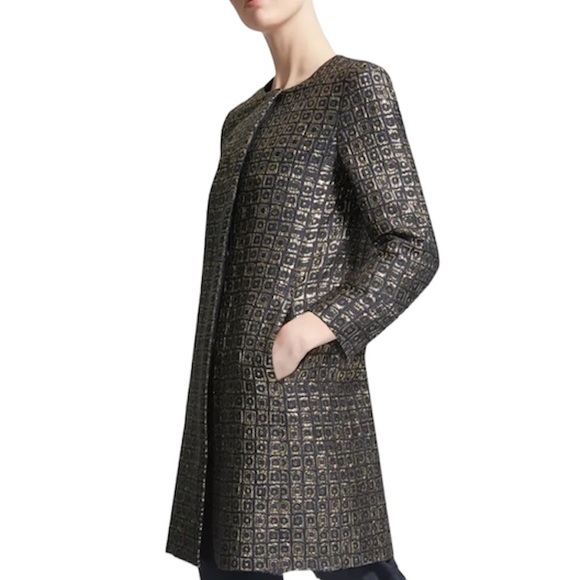 ‘S MAX MARA Metallic Blue-Gold Over Coat New Size 8